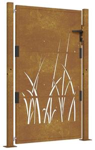 Oplocení – Zahraniční plot – Plot – Vnější stěna – Ocel Corten, hnědá barva – Vzor trávy – 105 x 155 cm