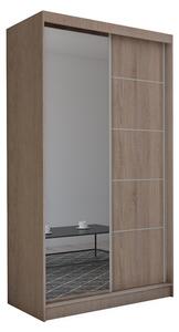 Skříň s posuvnými dveřmi a zrcadlem MAKIRA, sonoma, 150x216x61