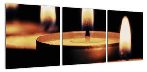 Hořící svíčky - obraz (90x30cm)