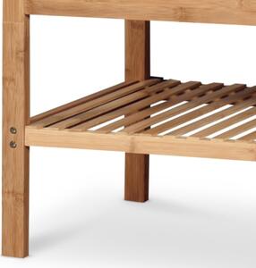 Botníková lavice KIRKE bambus/šedá, šířka 60 cm