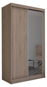 Skříň s posuvnými dveřmi a zrcadlem TARRA, sonoma,150x216x61