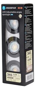 Aigostar - SADA 3x LED Podhledové svítidlo 1xGU10/4,5W/230V 4000K černá