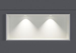 Bílá nástěnná nika z litého minerálu EG2510 - výška 25 cm - hloubka 10 cm - volitelný LED reflektor