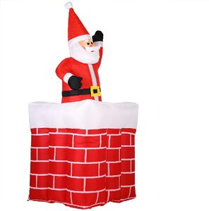 Goleto Nafukovací vánoční dekorace - Komín se Santa Clausem | 178 cm