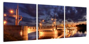 Obraz osvětleného mostu (90x30cm)