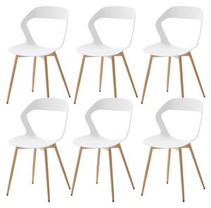 Sada 6 bílých jídelních židlí - Židle - Konferenční židle - Stoličky - Designové židle - Skandinávský design