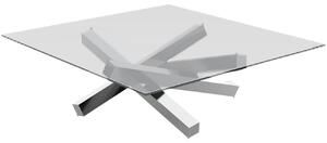 Skleněný konferenční stolek Miotto Ardigo s nerezovou podnoží 105 cm