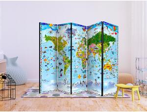 Murando DeLuxe Paraván mapa světa pro děti Velikost: 225x172 cm