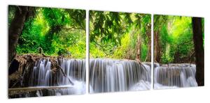 Vodopád - moderní obraz (90x30cm)
