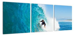 Surfař na vlně - moderní obraz (90x30cm)