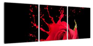 Abstraktní obraz růže - obraz (90x30cm)