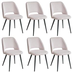 Sada jídelních židlí (2, 4 nebo 6 kusů) – sedák z ribového sametu, ergonomický design, černé kovové nohy
