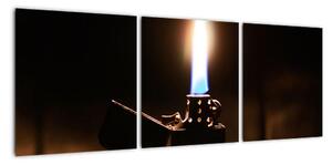 Hořící zapalovač - obraz (90x30cm)