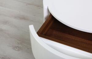 Bílý kulatý konferenční stolek Miotto Ardea s nerezovou podnoží 53 cm