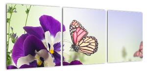Abstraktní obraz motýlů (90x30cm)