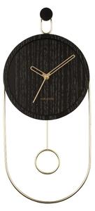 Designové kyvadlové nástěnné hodiny 5892BK Karlsson 46cm