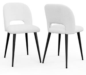 Sada dvou jídelních židlí ve stylu art deco s kovovou konstrukcí a ergonomickým designem