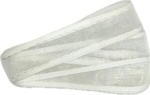 Stuha organzová CHAMPAGNER bílá prošívaná 25mm x 2m (7,50 Kč/m)