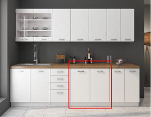 Kuchyňská skříňka dolní dvoudveřová s pracovní deskou ALBERTA 80D 2F, 80x85x60, bílá