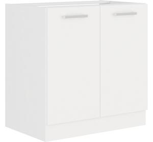 Kuchyňská skříňka dřezová EKO WHITE ZL 2F BB + kuchyňský dřez, 80x82x52, bílá
