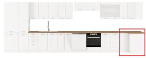 Kuchyňská skříňka dolní rohová EKO WHITE 89x89 DN 1F BB, 89/89x82x52, bílá