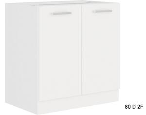 Kuchyňská skříňka dolní dvoudveřová ALBERTA 80D 2F BB, 80x82x52, bílá