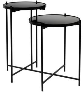White Label Černý kovový odkládací stolek WLL LI 43 x 86 cm