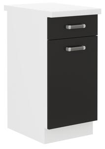 Kuchyňská skříňka dolní s pracovní deskou EPSILON 40D 1S 1F ZB, 40x82x60, černá/bílá