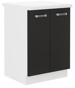 Kuchyňská skříňka dolní dvoudveřová s pracovní deskou EPSILON 60 D 2F ZB, 60x82x60, černá/bílá