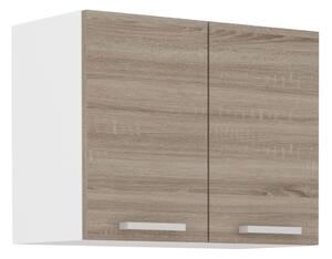 Kuchyňská skříňka horní dvoudveřová SOPHIA 60 G-60 2F, 60x60x31, bílá/dub sonoma trufel