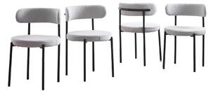 Jídelní židle – Sada 4 kusů – Bistro židle – Design v retro stylu – Čalounění z veluru – Kovová konstrukce
