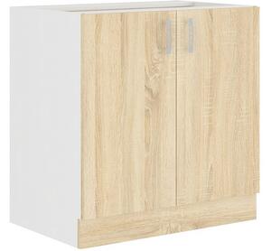 Kuchyňská skříňka dolní dvoudveřová s pracovní deskou SARA 80 D 2F, 80x85x60, bílá/sonoma