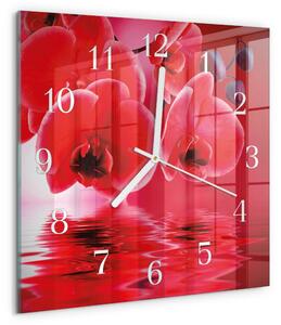 Skleněné hodiny Orchidej zskb-30x30-00085679