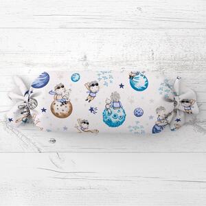 Biante Dětský polštář válec bonbon Sandra SA-644 Malý modrý princ na bílém 15x40 cm