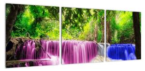 Abstraktní obraz vodopádů (90x30cm)