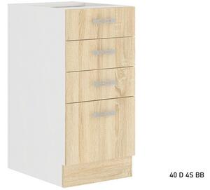 Kuchyňská skříňka dolní SARA 40 D 4S BB, 40x82x48, bílá/sonoma