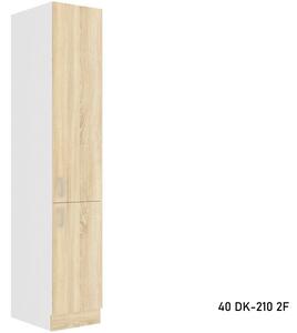 Kuchyňská skříňka vysoká AVRIL 40 DK-210 2F, 40x210x57, bílá/sonoma