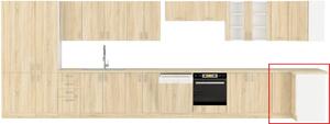 Kuchyňská skříňka dolní rohová s pracovní deskou SARA 89x89 ND 1F, 89/89x85x60, bílá/sonoma