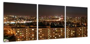 Noční město - obraz (90x30cm)