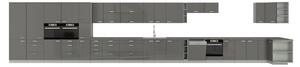 Kuchyňská skříňka vestavná vysoká GREY 60 DP-210 2F, 60x210x57, šedá/šedá lesk