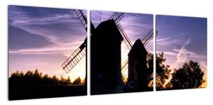 Větrné mlýny - obraz (90x30cm)