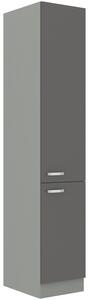 Kuchyňská skříňka vysoká GRISS 60 DK-210 2F, 60x210x57, šedá/šedá lesk