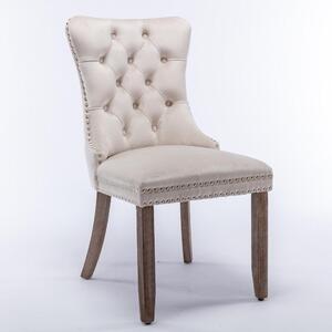 Jídelní židle - Židle - Sada 2 kusů - Béžová barva - Design s prošitím