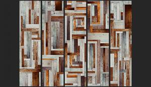 Murando DeLuxe Labyrint z dřevěných desek Klasické tapety: 50x1000 cm - vliesové