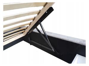Čalouněná postel DEL, 160x200, bílá ekokůže