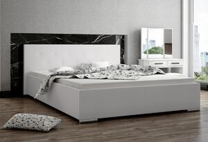 Čalouněná postel ROGGER slim, 160x200, bílá ekokůže