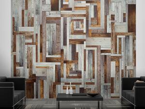 Murando DeLuxe Labyrint z dřevěných desek Klasické tapety: 50x1000 cm - vliesové