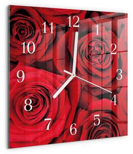 Skleněné hodiny Růže zskb-30x30-00080256