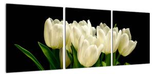 Bílé tulipány - obraz (90x30cm)