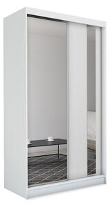 Skříň s posuvnými dveřmi a zrcadlem GAJA, 150x216x61, bílá